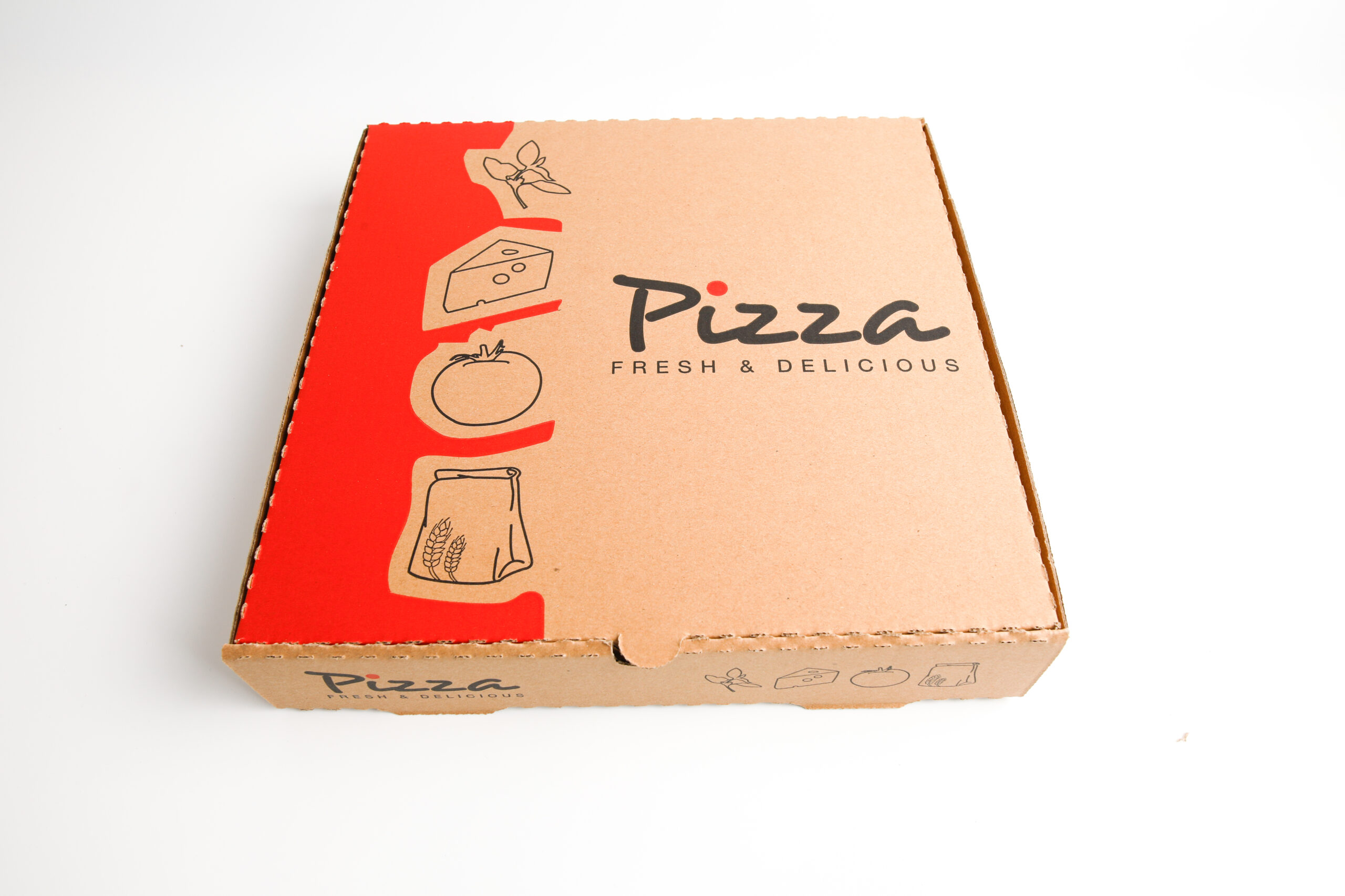 Pizza Box 12 Printed - Brown - Generic